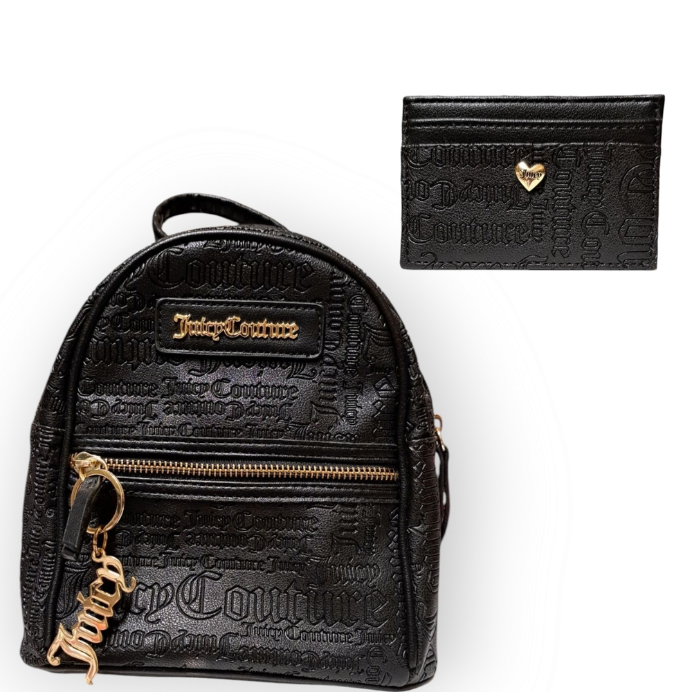 Juicy Couture Black Backpack and Cardholder Set